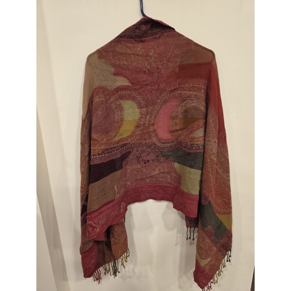 Women's 100 Wool Multicolored Scarf Boho Fall Colors Winter Fall Soft Warm